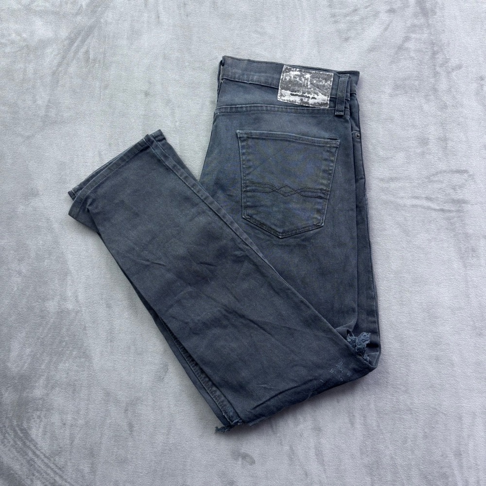 Denizen Levi 216 Skinny Fit Distressed Black Jeans Mens 32x30 Ripped Knees